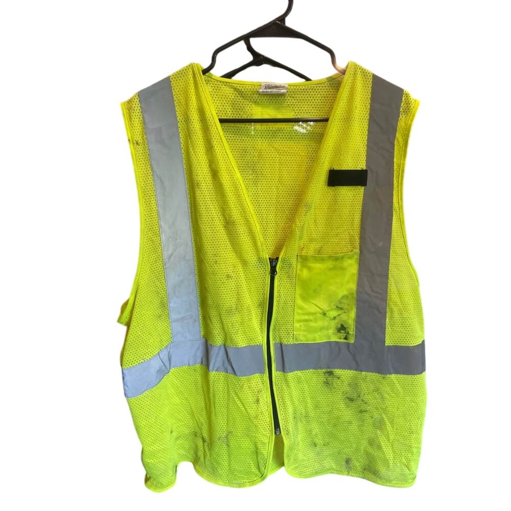 Milwaukee mens large yellow reflective safety vest